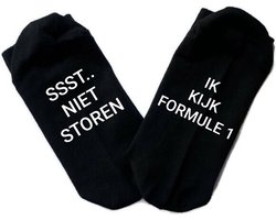 Rebelkidz - Sokken met tekst - ssst.. niet storen, ik kijk Formule 1- Maat 35-38