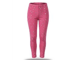 Roze kinder legging met sterren - maat 110/116 - Basiskleur roze - stars - Comfort en stijl in één!