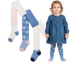 Set van 3 paar panty's voor meisjes, zachte, comfortabele panty's voor meisjes voor de winter 12-18 m 80 cm