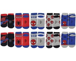 Spiderman Sneaker Sokken - Maat 27/30 - 10 Paar - 2 x 5-Pack - Multicolour - Jongens