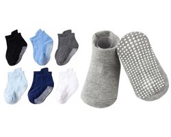 Stevige Antislip Sokken voor Kinderen – Blauw – 6 Paar (2-5 Jaar) - Enkelsokken