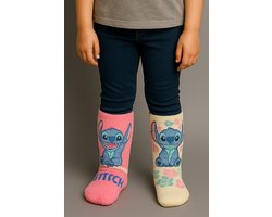 Stitch Huissokken – Fluffy Terry – Warme Antislip Sokken – Maat 27/30 – 2 paar
