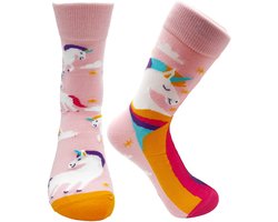 Winkrs | Eenhoorn sokken | Maat 36-41 | 2 verschillende sokken met eenhoorns | Roze, unicorn, pegasus
