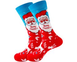 Winkrs© - Kerstman sokken met tekst Merry Christmas - Sokken voor dames/heren - Kerstsokken maat 40/46