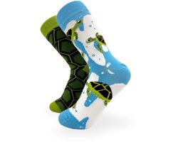 Winkrs | Schildpad sokken | Maat 36-41 | 2 verschillende sokken met tortoise | Dieren