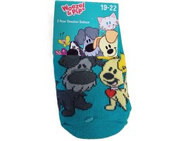 Woezel en Pip - Sokken - 2 Paar - Blauw en Groen - Maat 19-22