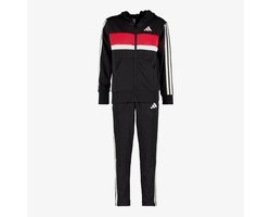 Adidas J 3S TIB FT TS kinder trainingspak zwart rood - Maat 140