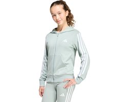 adidas Sportswear ESSENTIALS HOODIE MET LANGE RITSSLUITING - Kinderen - Groen