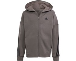 adidas Sportswear Future Icons 3-Stripes Ritsjack met Capuchon - Kinderen - Bruin