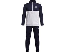 Under Armour UA Rival CB Knit Track Suit-BLU Jongens Trainingspak - Midnight Navy - Wit