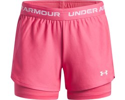 Under Armour UA Tech Play Up 2N1 Short Unisex Sportbroek - Roze - Wit