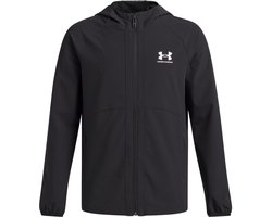 Under Armour UA VIBE WOVEN WINDBREAKER-BLK Jongens Sportjas - Zwart - Wit