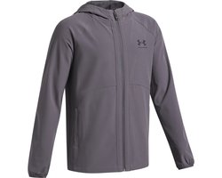 Under Armour UA VIBE WOVEN WINDBREAKER-GRY Jongens Sportjas - Castlerock - Zwart