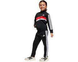 adidas Sportswear Seasonal Essentials Tiberio 3-Stripes Tricot Trainingspak Kids - Kinderen - Zwart