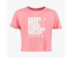 Osaga cropped meisjes sport T-shirt roze - Maat 134/140