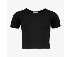 Osaga cropped meisjes sport T-shirt seamless zwart - Maat 122/128
