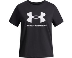 Under Armour UA BIG LOGO SS Unisex Sportshirt - Zwart - Wit