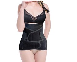 3-in-1 Postpartum Buikriem voor Postpartumherstel – Riem voor buik/taille/heup voor vrouwen – Maat XXL, zwart…