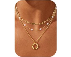3-laags ketting 14K goudplated waterdichte damesketting