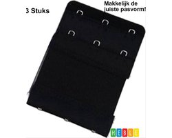 *** 3x Verlengstukje voor BH - 3-Pack - BH verlengstuk - 3Haaks - Multipack Verlengstuk - BH verbreden - van Heble® ***