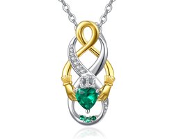 925 Sterling Zilveren Halsketting met Keltische Knoop Hanger - Geluksbescherming Dames Sieraden