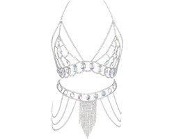 Allecto - Body Chain Ketting - Bikini Sieraden - Zomer Mode - Kristal - Vrouwen - Strand Party - Roze