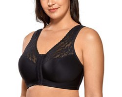 Allecto plus - Dames Volledig Dekkende Beha met Voorsluiting en Racerback - Plus Size - Draadloze Comfortabele Lace BH - Volledige Dekking