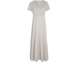 Baby's Only - Zwangerschapsjurk Glow Ecru - Positiejurk - Maxi jurk gemaakt uit 96% viscose en 4% elastaan - Jurk met borstvoedingsfunctie - S/M