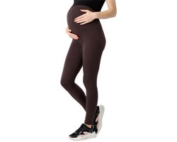Be Mammy BE-BE20-283-LE Dames Zwangerschapsleggings - Lang - Katoen - Elasthan - Yogabroek - Bruin - XL