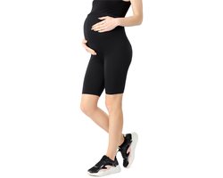 Be Mammy BE-BE20-285-LE Dames Zwangerschapsleggings - Kort - Katoen - Elasthan - Yogabroek - Zwart - 4XL