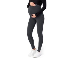 Be Mammy BE-Leggings-02 Dames Zwangerschapsleggings - Lang - Viscose - Elasthan - Grafiet - M