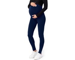 Be Mammy BE-Leggings-02 Dames Zwangerschapsleggings - Lang - Viscose - Elasthan - Marineblauw - L