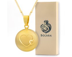 Bolara Zwangerschapsketting met Babybel - Goudkleurig met Hartjes - 110cm + 5cm verstelbaar - Babyshower cadeau voor aanstaande moeders