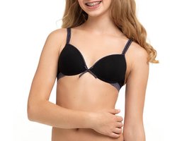 Boobs & Bloomers Anny - meisjes bh zonder beugel - maat 70AA - zwart - 70040