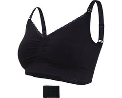 Carriwell Biokatoen Voedingsbh - zonder beugel - Zwart - M