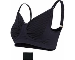 Carriwell Carrigel Voedingsbeha - met Gel-beugel – Blokjes Zwart - XL