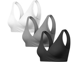 Comfortabele Draadloze Zwangerschaps- en Borstvoedingsbeha's - 3 Stuks
