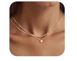 Dainty 14k Gouden Chalcedoon Ketting voor Dames - Eenvoudige Lange Lariat Sieraden