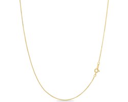 Dames en Heren Boxketting 1mm, 18k Verguld Sterling Zilver, Hypoallergeen