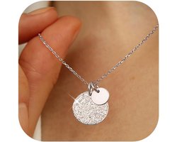 Dames ketting 925 Zilver Waterdicht met Hart en Munt hanger