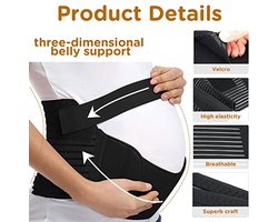 De Millennials Multifunctionele zwangerschapsriem - One size-zwarte- moederschapsriem moederschap ondersteuning riembanden en ondersteuning- voor zwangere vrouwen - geboortevoorbereiding - arbeid -verlichten rugpijn -Onnodig zwangerschap pijn -