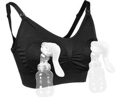 ForDig Kolfbeha en Voedingsbeha in 1 - Kolfbh's - Extra Verstelbaar - Naadloos - Zwart - Maat S