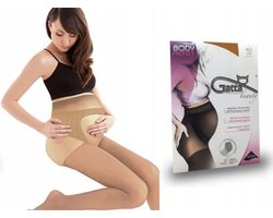 GATTA - Zwangerschapspanty - 40 DEN - Maat L - Golden / Gouden - Dames Panty - Zwanger - Ondersteunende Panty - (1 Stuks)