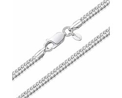 Genuine 925 Sterling Silver Gourmet Braided Necklace - Unisex Chain for Women and Men in 45, 50, 55 cm
