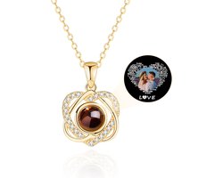 Gepersonaliseerde foto ketting - Unieke projectie hanger voor Moederdag, Valentijnsdag en speciale momenten