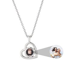 Gepersonaliseerde Foto Ketting voor Dames - Hart Projectie Sieraden