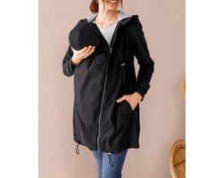 Handige zwangerschapsjas katoen tijdens en na zwangerschap te dragen kangoeroe jas maat 44