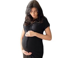 Het Bevallingsjurkje Bamboo - Black XS/S bevalling & kraamtijd