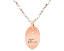 JunyiDIY Gepersonaliseerde Ovale Hanger Medische Alert ID Ketting voor Mannen en Vrouwen - Diabetes Emergency Waterdichte Sieraden YA4674 (Gratis Gravure)