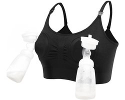 JustValue Borstkolf BH - Maat M - Handsfree Kolfbeha - Voedingsbh - Kolf BH - Zwart